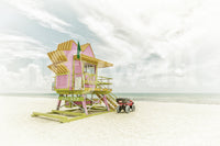 Retro Miami Beach mural with coastal flair for modern spaces.

