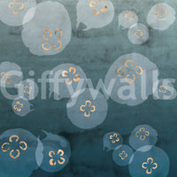 Petrol blue jellyfish mural wallpaper for serene home decor.

