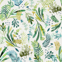 Calm wallpaper featuring olive greenery and soft brushstrokes.


