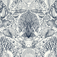 Artistic ocean botanical wallpaper for interiors

