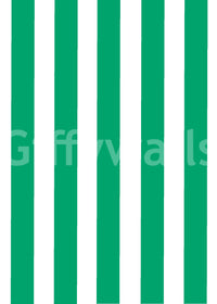 Vertical stripes wallpaper in jade green and cream tones

