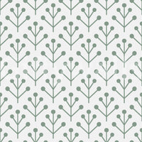 Neutral wall mural with botanical shapes

