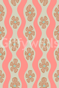 Ripple floral design in pink, cream, and beige hues

