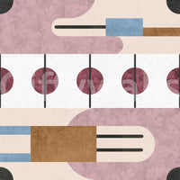 Earthy shape-based mural wallpaper for minimal rooms

