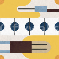 Abstract composition mural with calming energy

