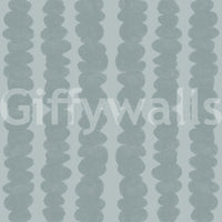 Coastal-inspired wallpaper with rows of pebbles

