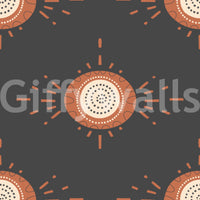 Minimalist yet striking floral patterns in terracotta and charcoal

