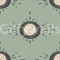 Light charcoal florals on a soft sage backdrop for a modern look

