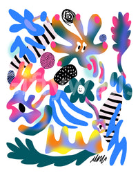 Transform your space with a lively and colorful Radioactive Spring Mural

