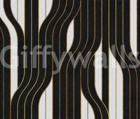 Black and white luxury lines mural adding texture to walls

