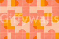 Lively geometric tile mural bringing a vintage touch to your walls

