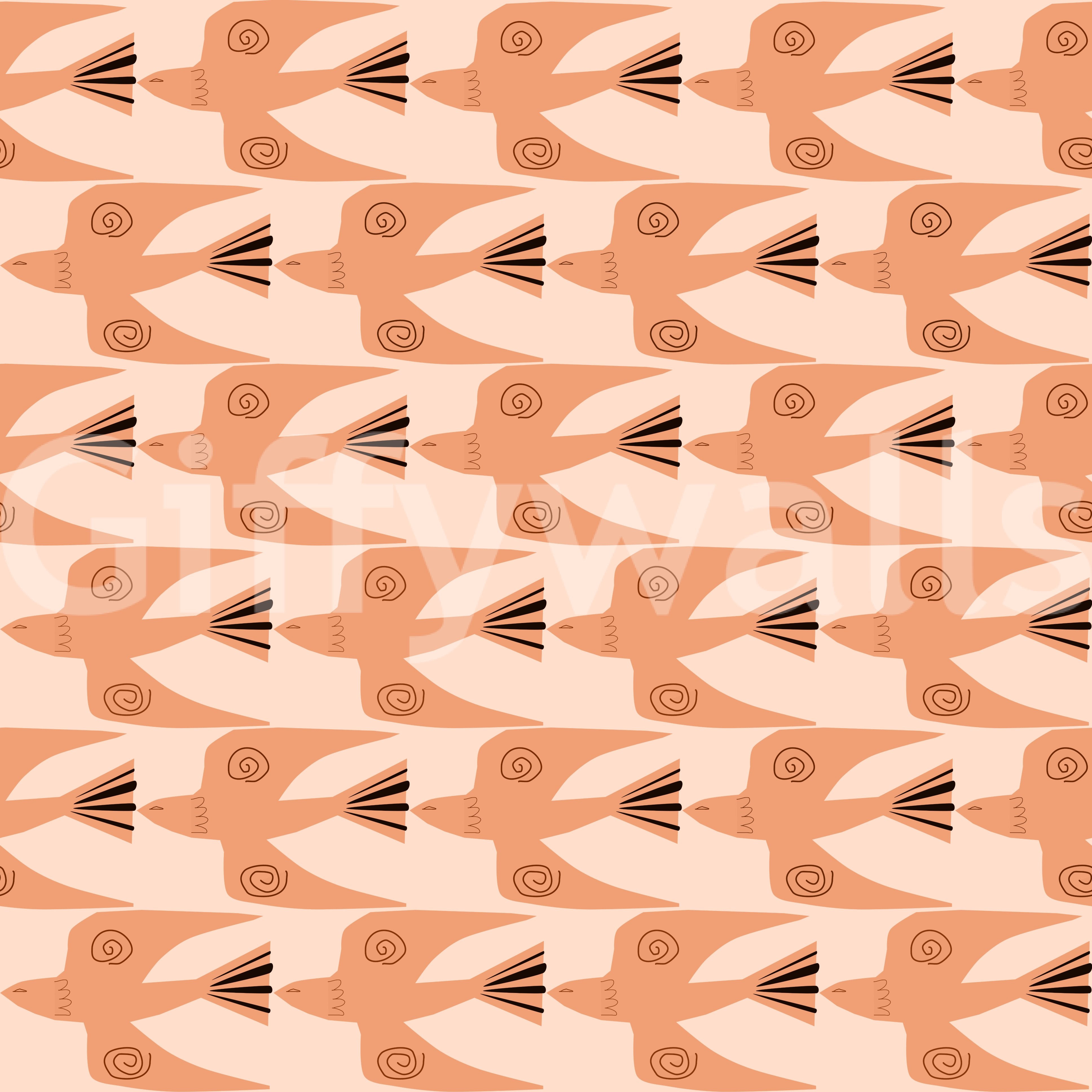 Artisanal dove mural wallpaper
