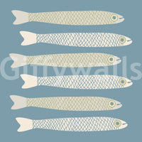Airy and gentle fish pattern wallpaper
