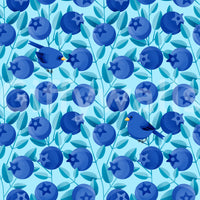 Decorative wallpaper featuring birds and fruits

