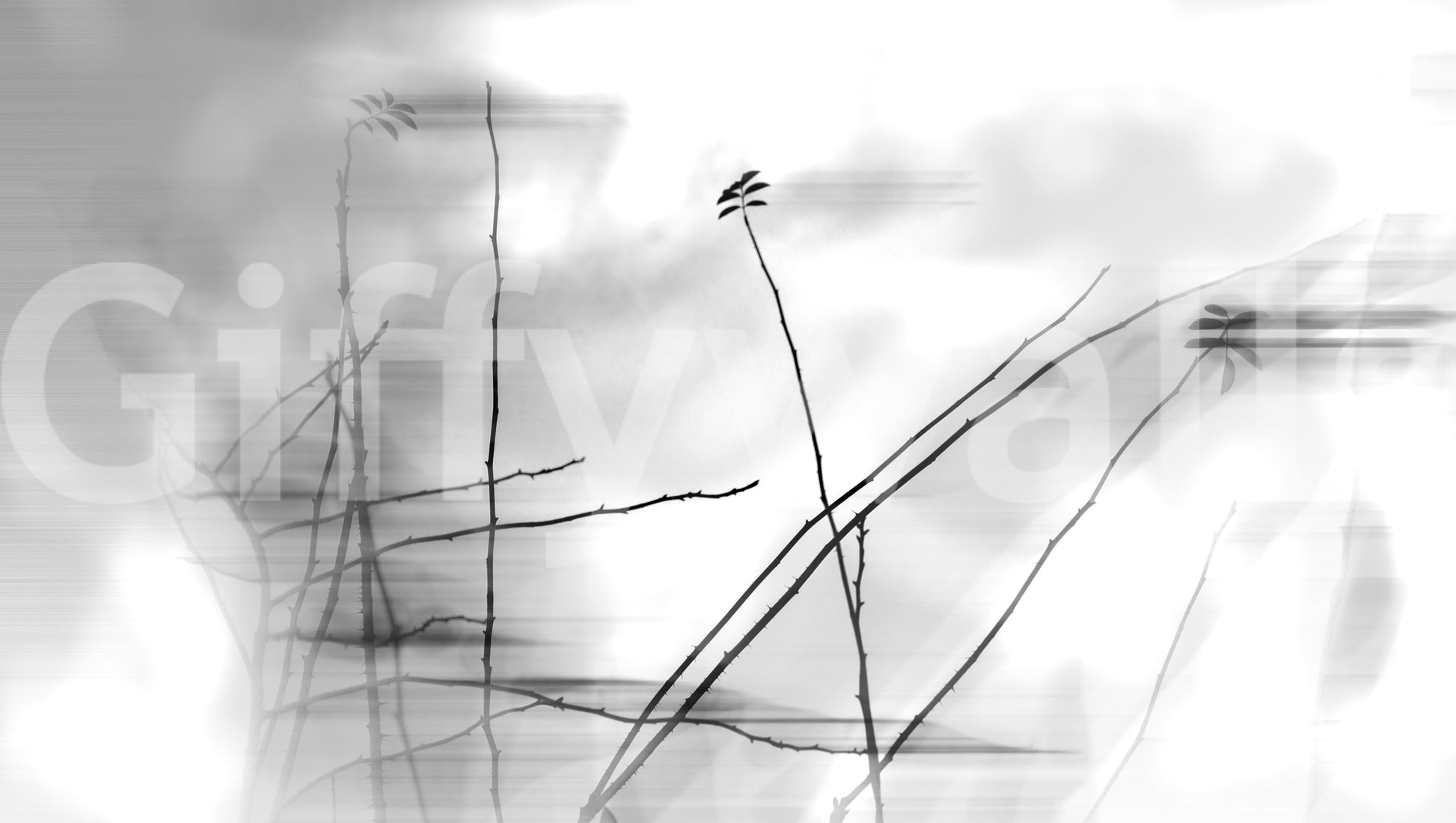 Soft branch art wallpaper for interiors
