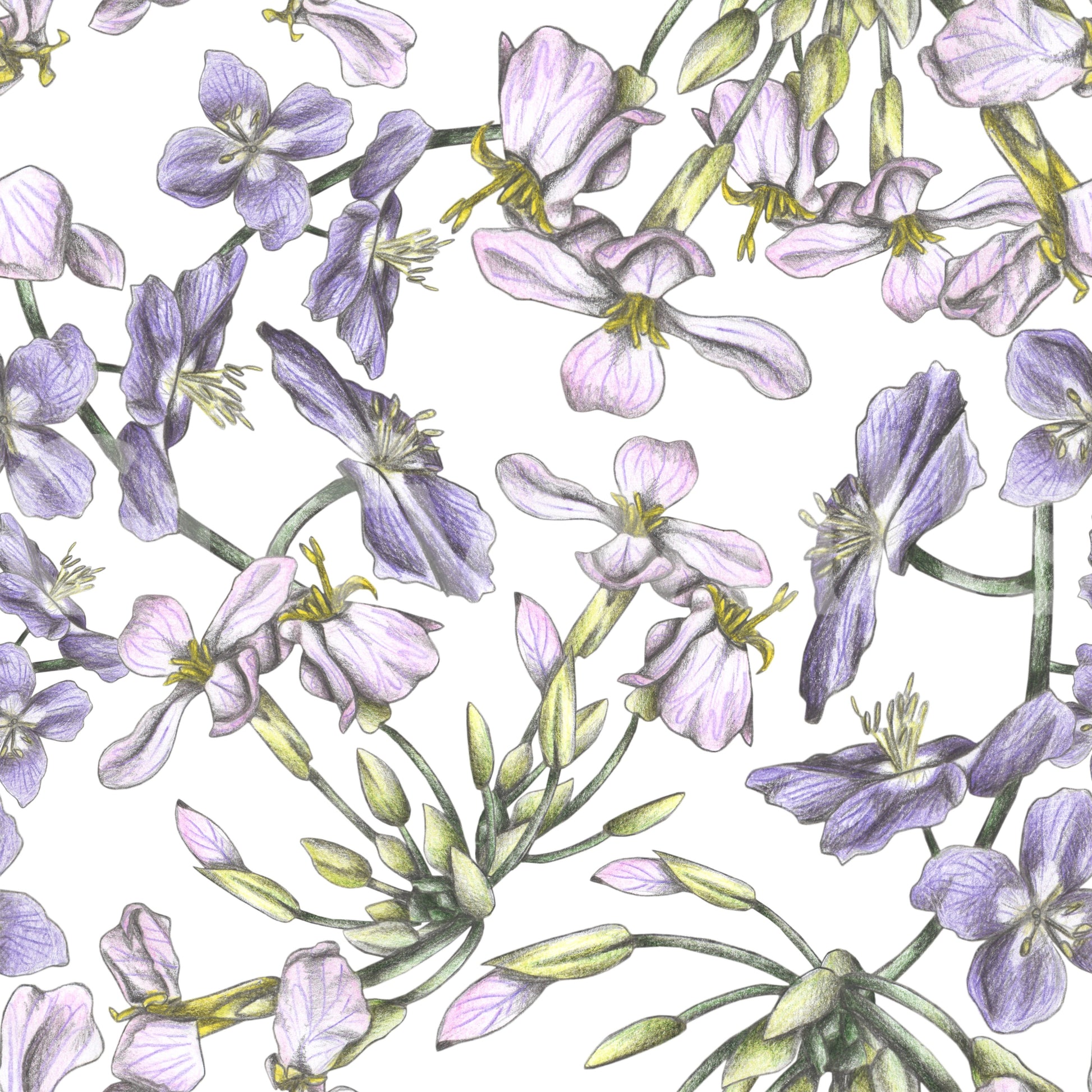 Elegant floral mural in soft hues
