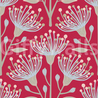 Natural leaf pattern red wallpaper
