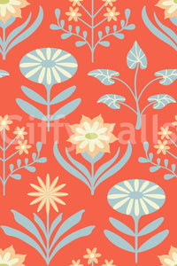 Floral wallpaper with a gentle, painterly feel.

