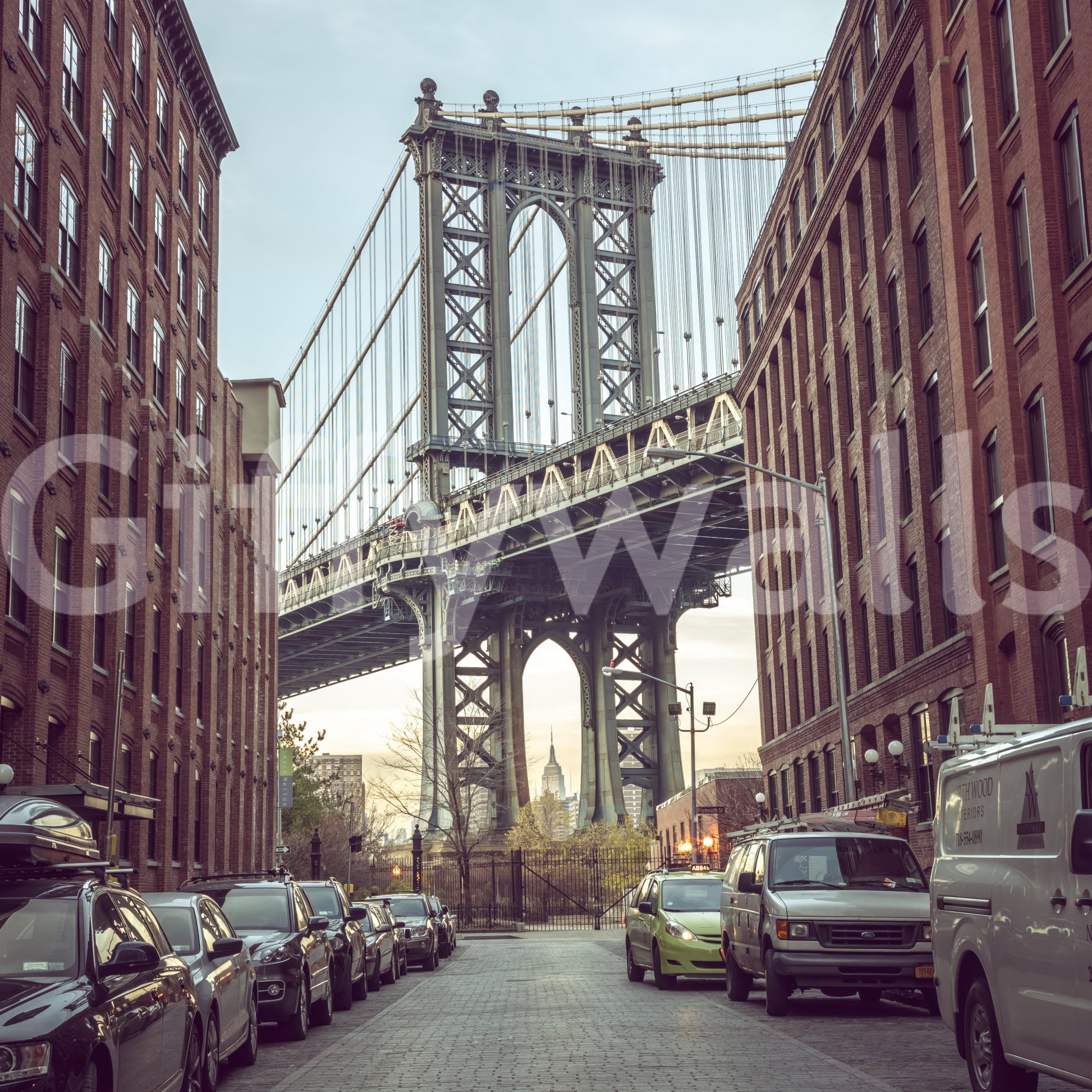 Wall decor evoking the charm of Brooklyn and Manhattan.

