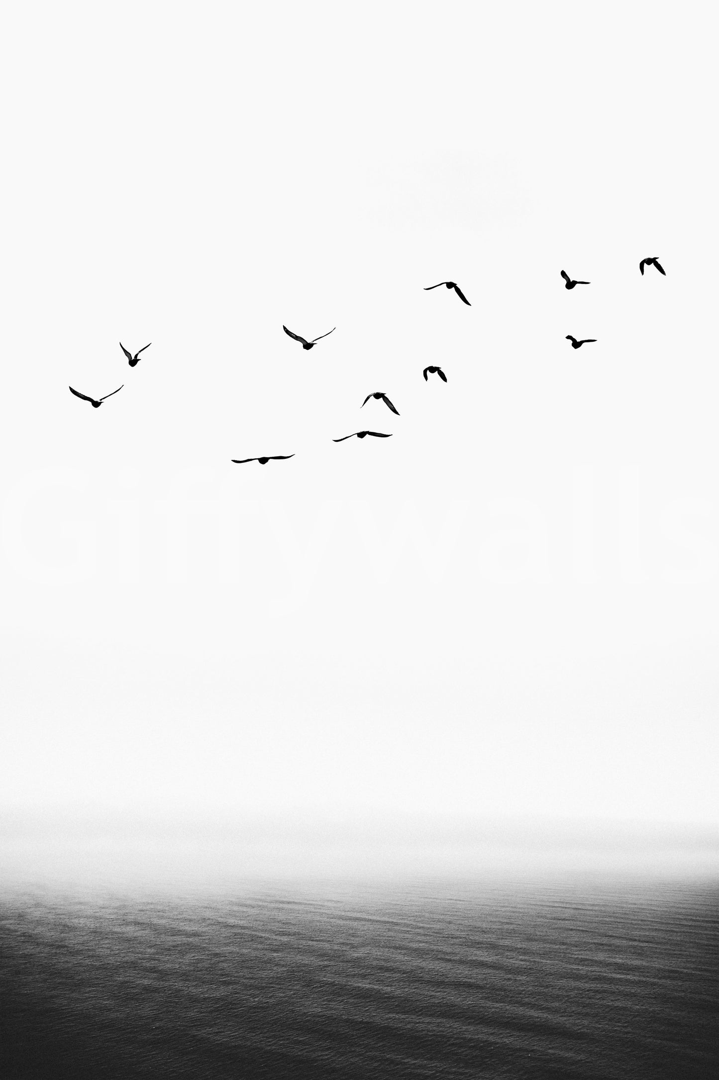 Suitable for an inspirational, modern, or reflective interior.
