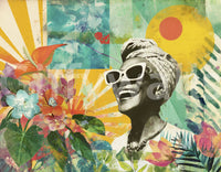 wall art with lush tropical plants

