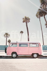 pink vehicle wallcovering for a bedroom