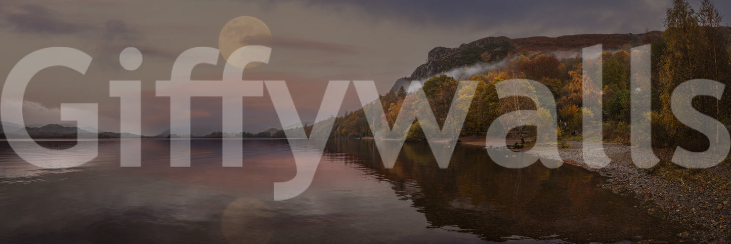 Autumnal Lake's Moon Wall Mural