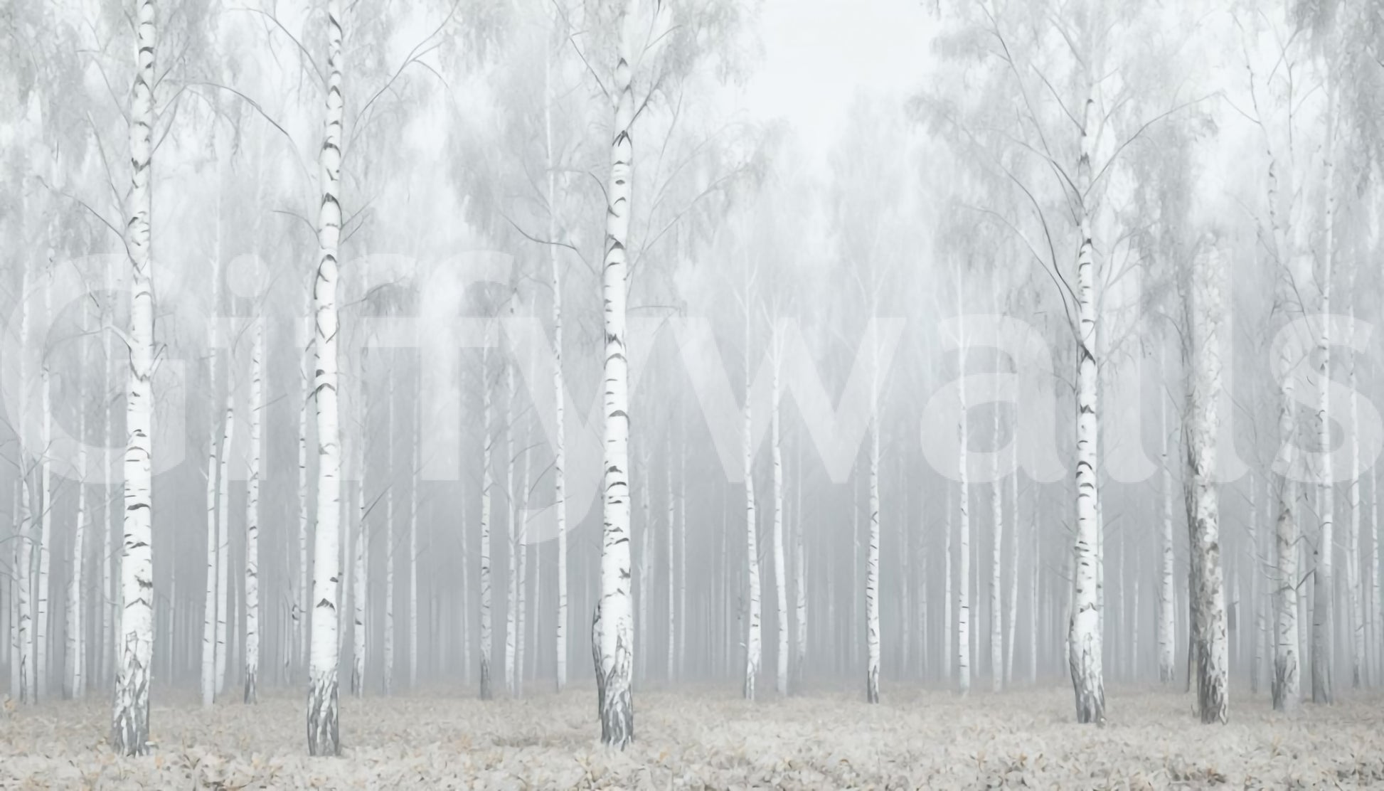 The mural is well-lit, showing off the subtle details of the snow.