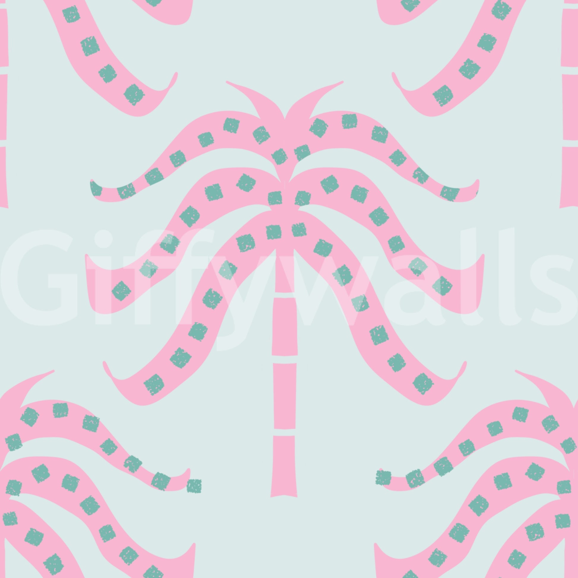 The palm fronds are a central focus of the image.

