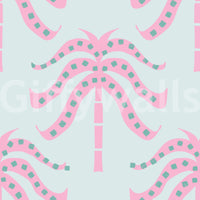 The palm fronds are a central focus of the image.

