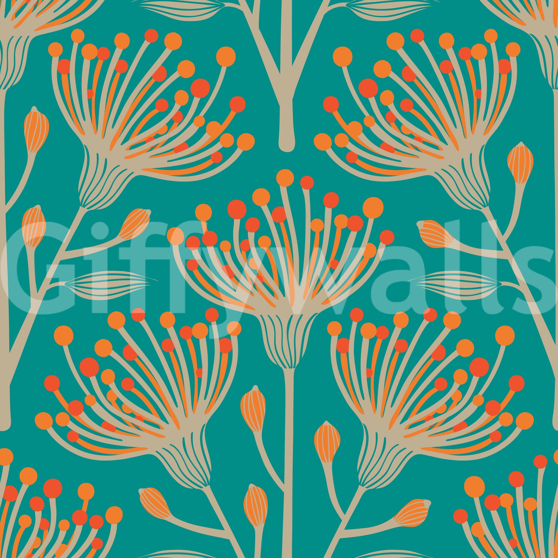 The mural acts as a beautiful and calming focal point.







