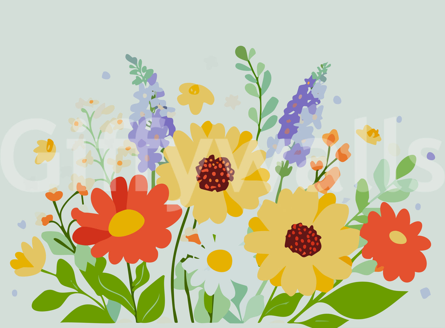 The wallpaper features a subtle, calming pattern.

