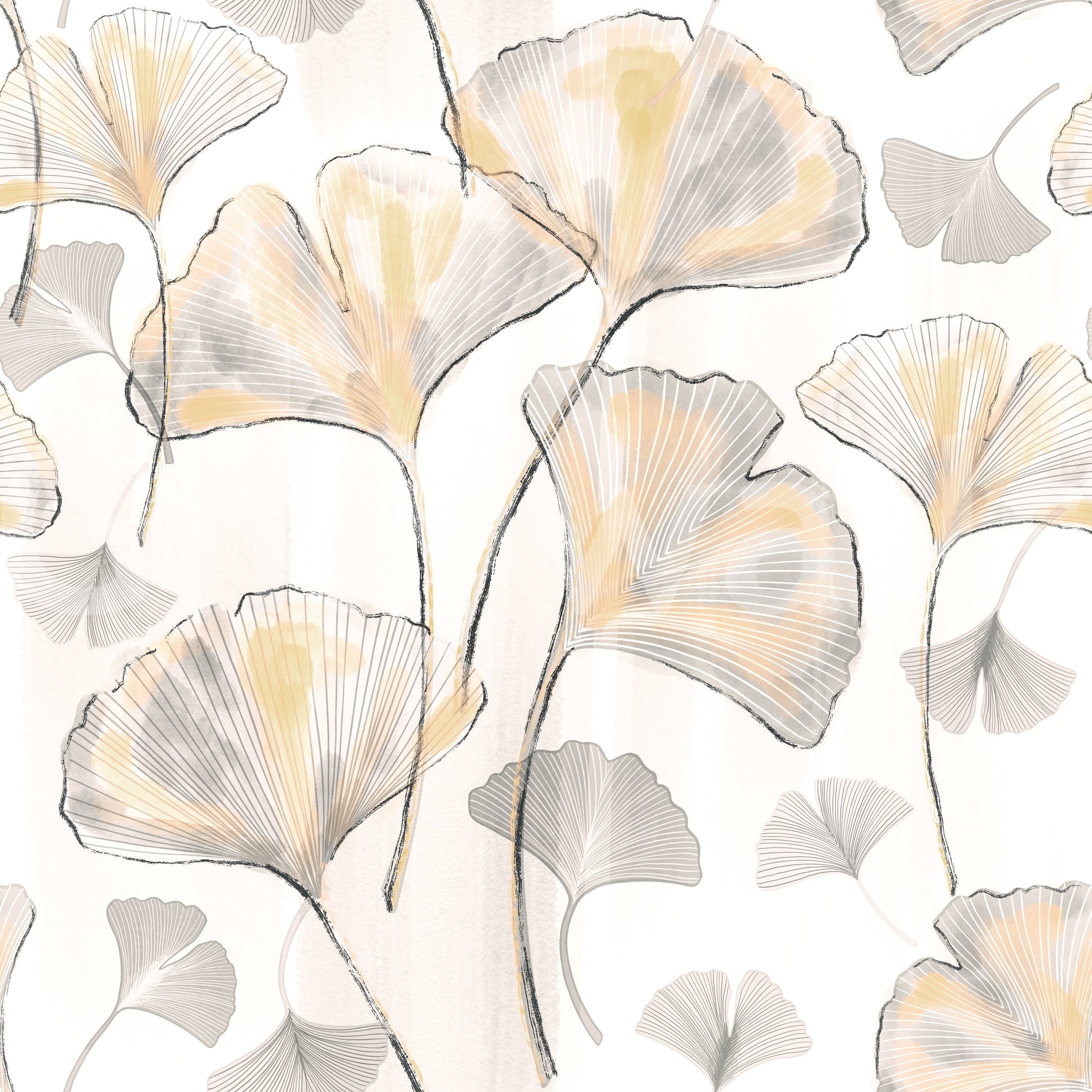 A decorative wall covering with a botanical aesthetic.