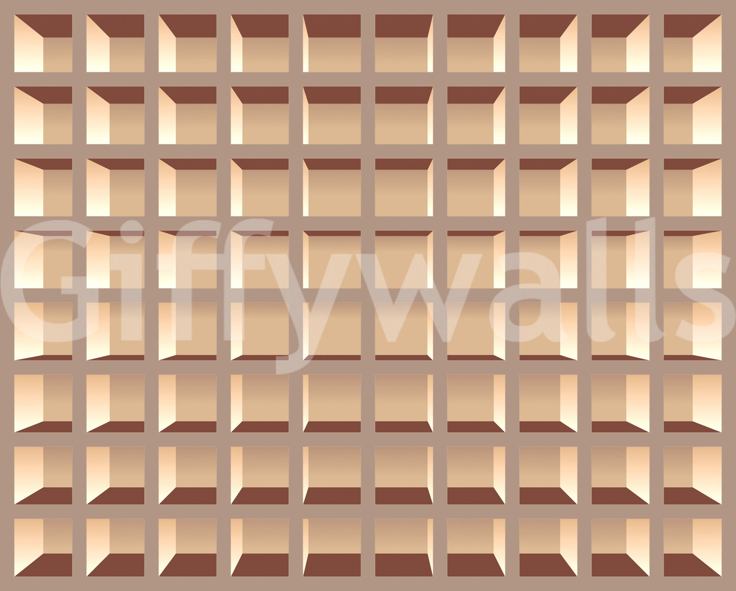 Trompe l'Oeil Neutrals Bookcase  Wall Mural