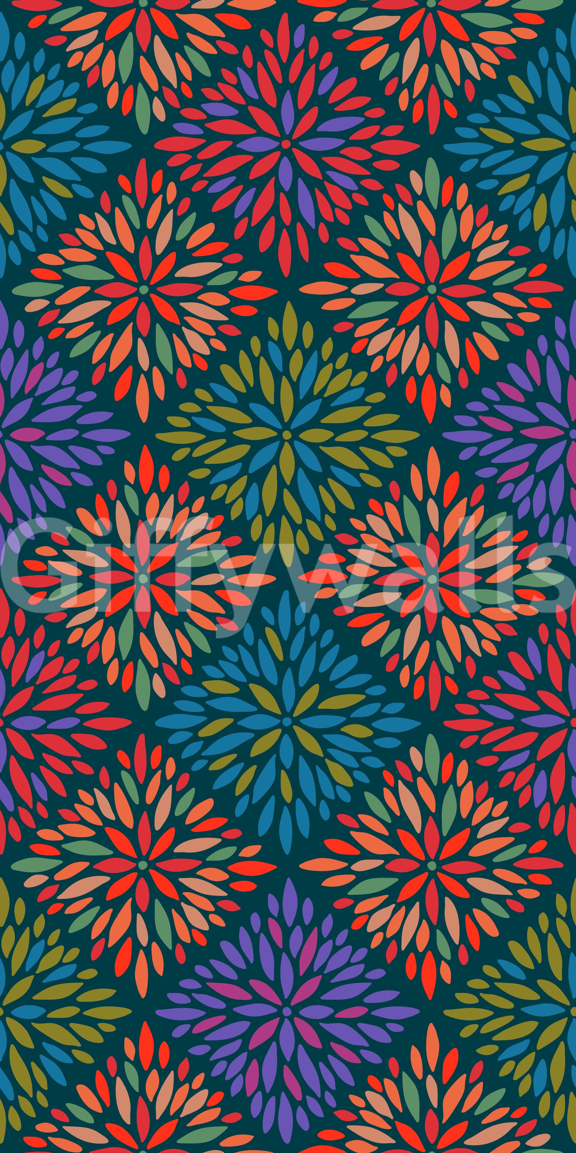 The wallpaper features a subtle, repeating motif.

