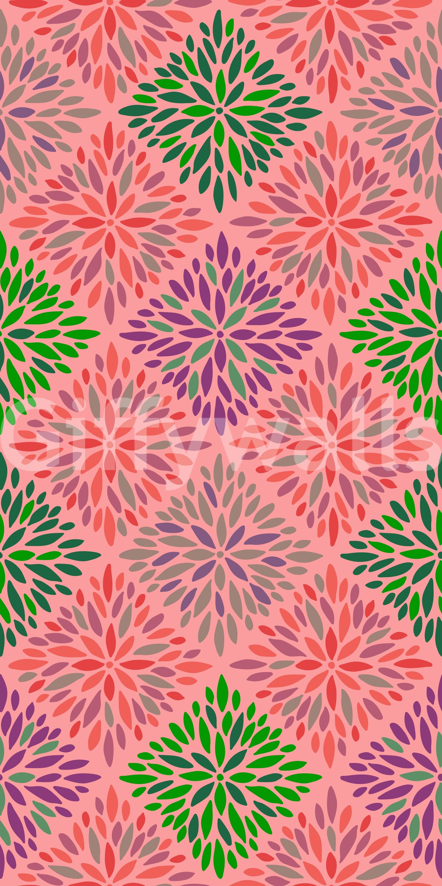 The wallpaper features a subtle, repeating motif.

