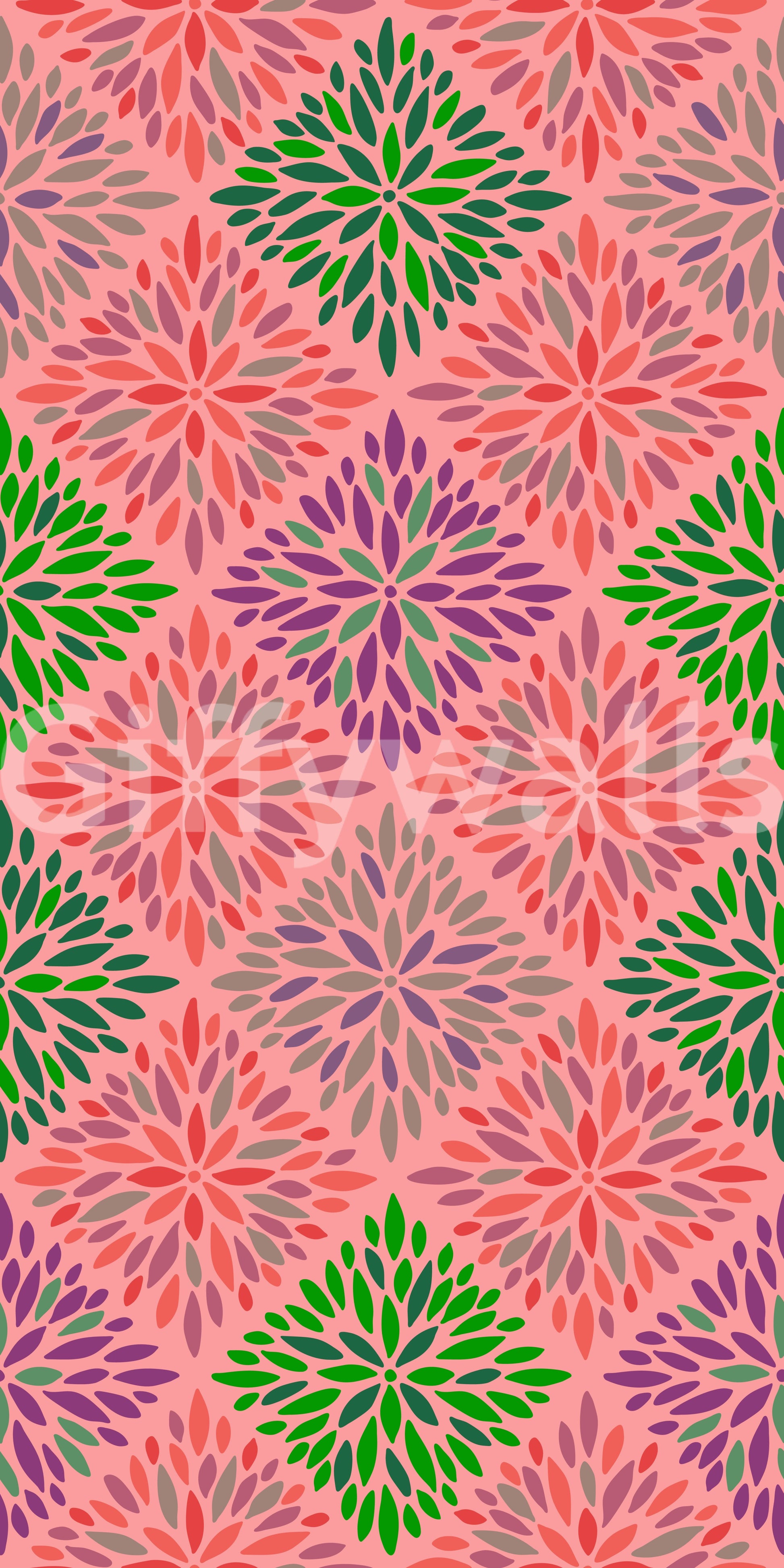 The wallpaper features a subtle, repeating motif.

