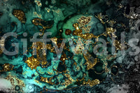 The wallpaper features a subtle, gold-veined pattern.

