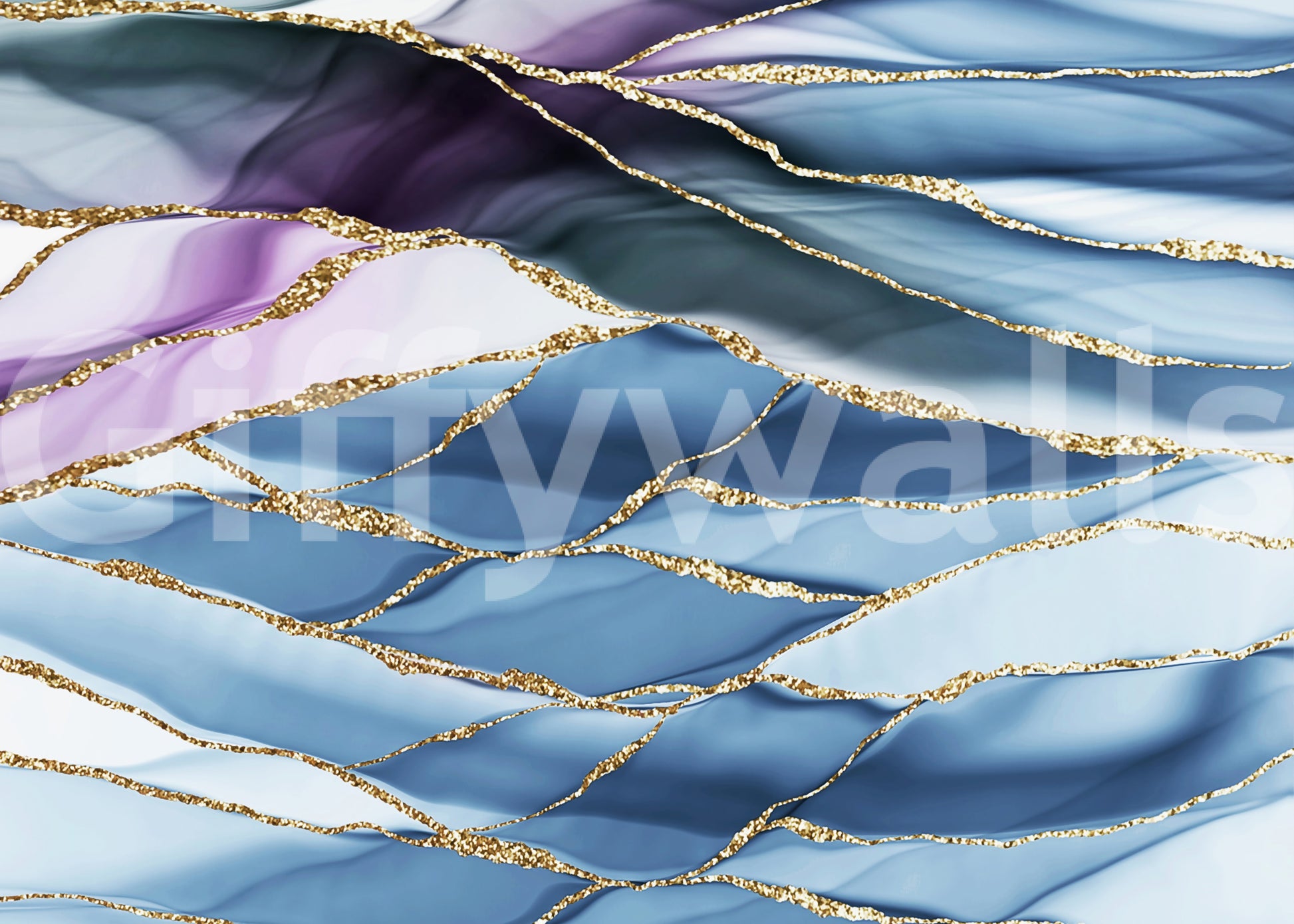 The wallpaper features a subtle, gold-veined pattern.

