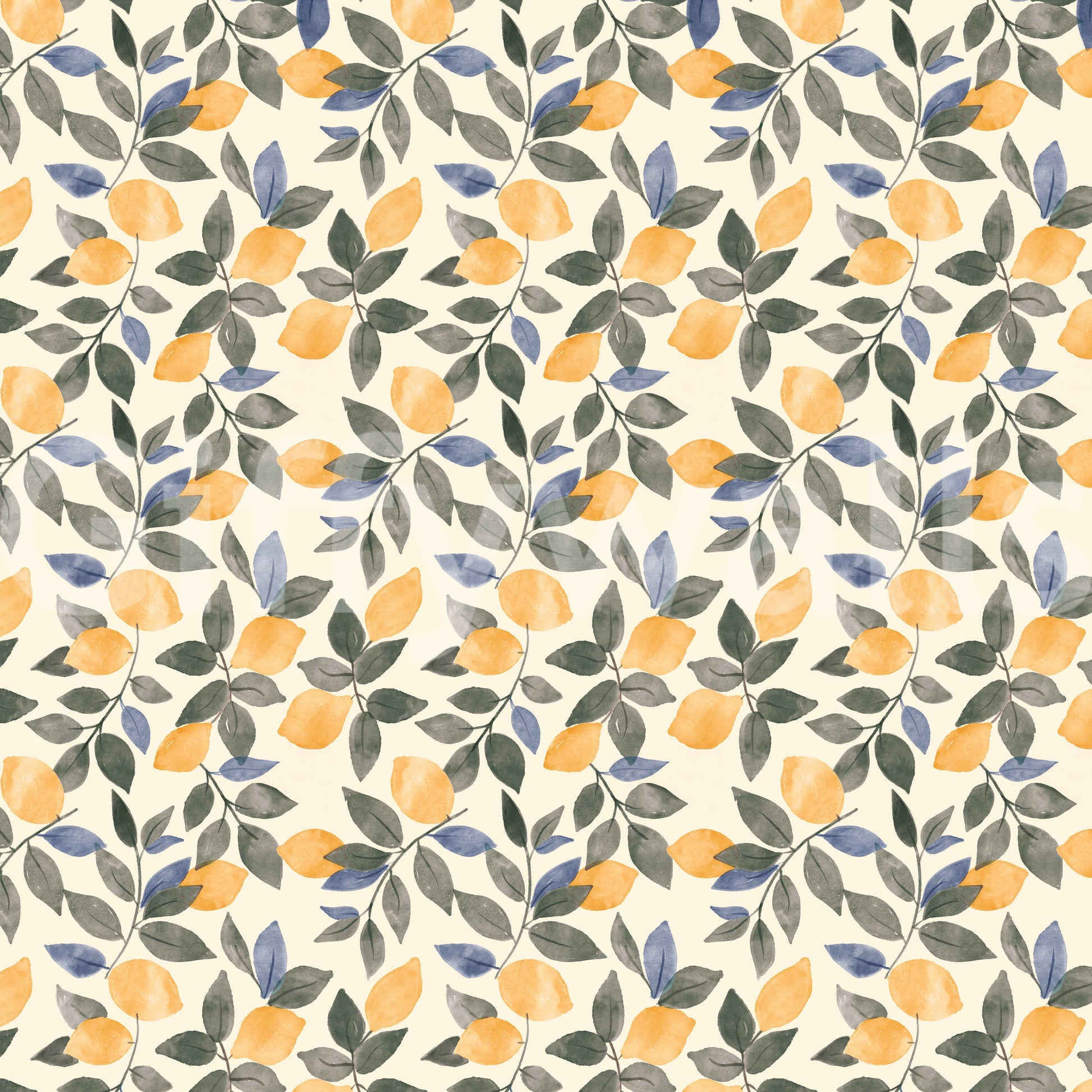 The pattern features stylized lemons.

