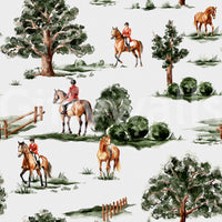 The mural features British horses.