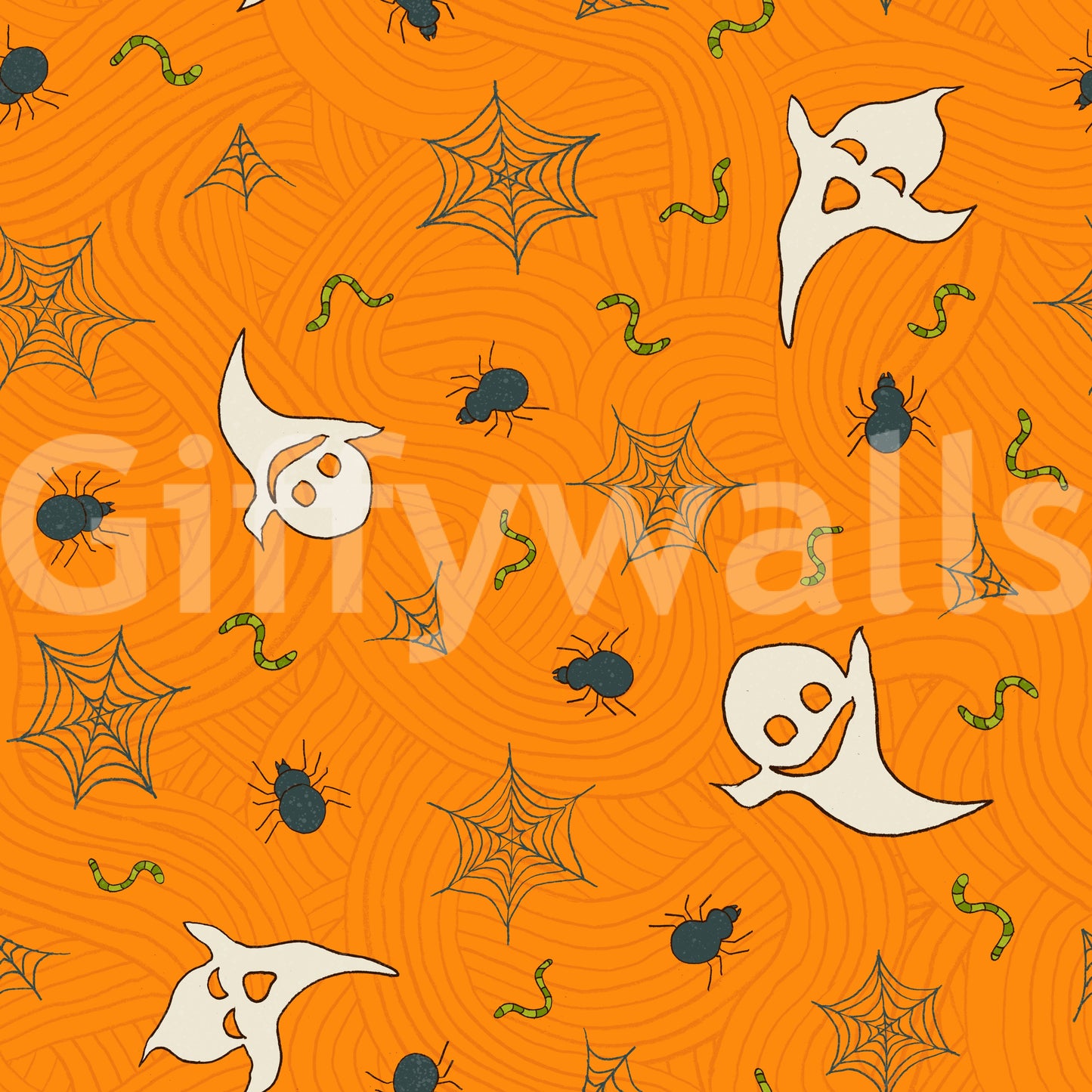 Halloween Haunt Party eerie mural wallpaper
