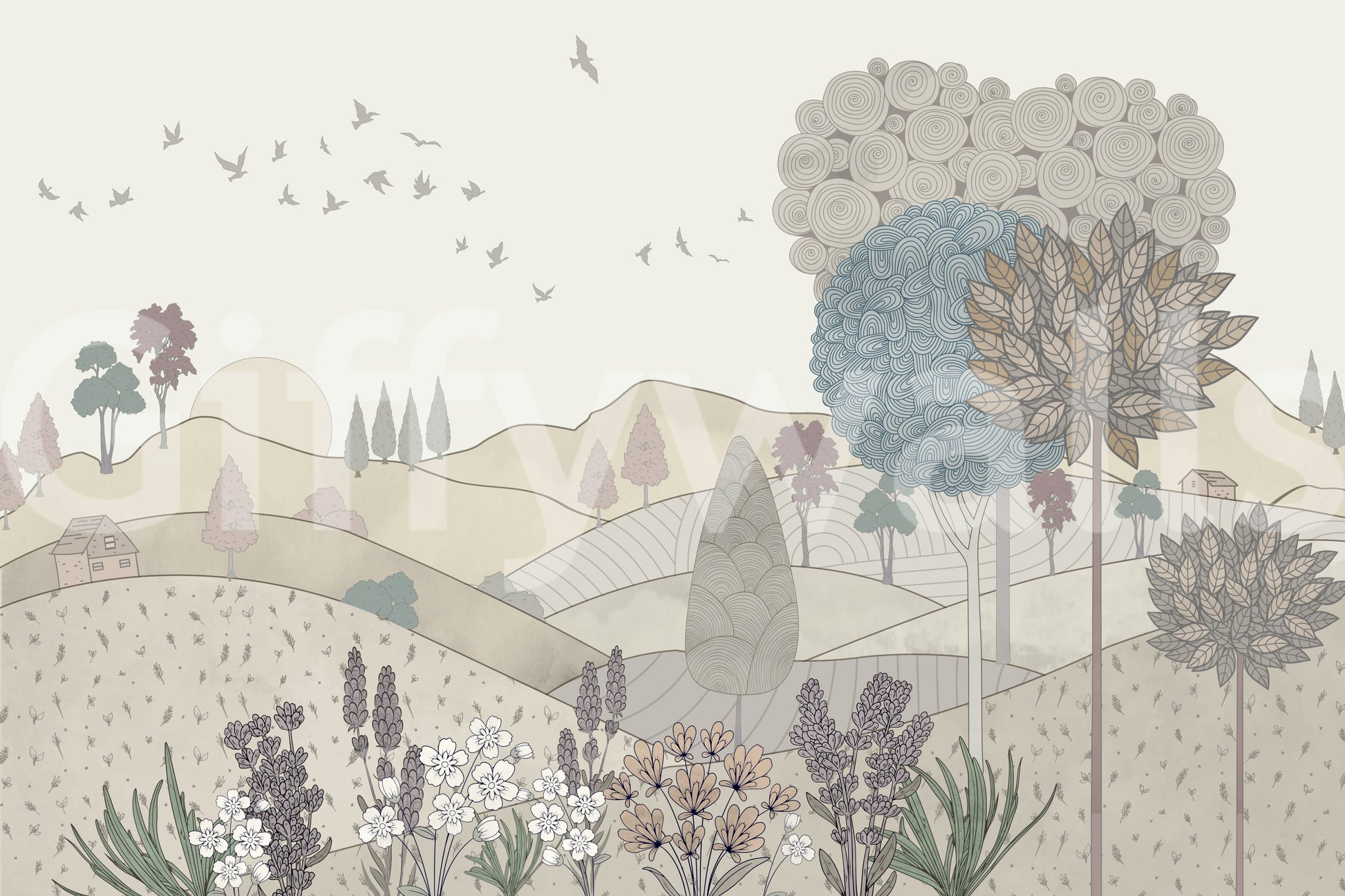 The view shows a serene, fantasy landscape.

