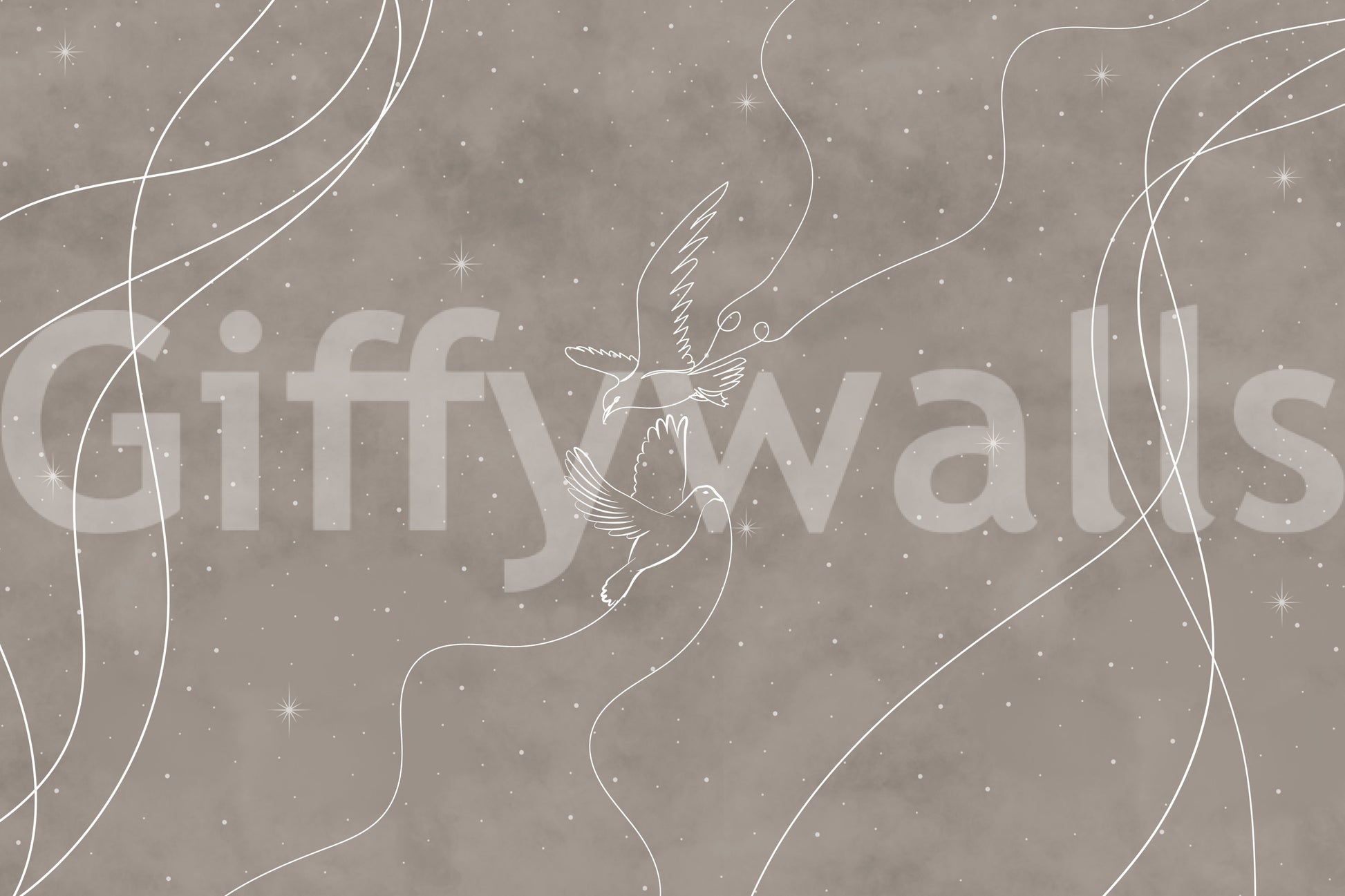 The style is a soft-focus illustration or a painterly design.

