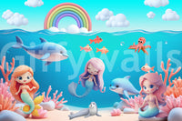 The style is a soft-focus illustration or a painterly design.

