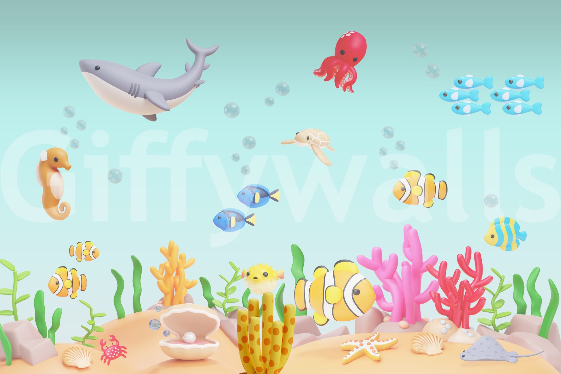 The style is a soft-focus illustration or a painterly design.

