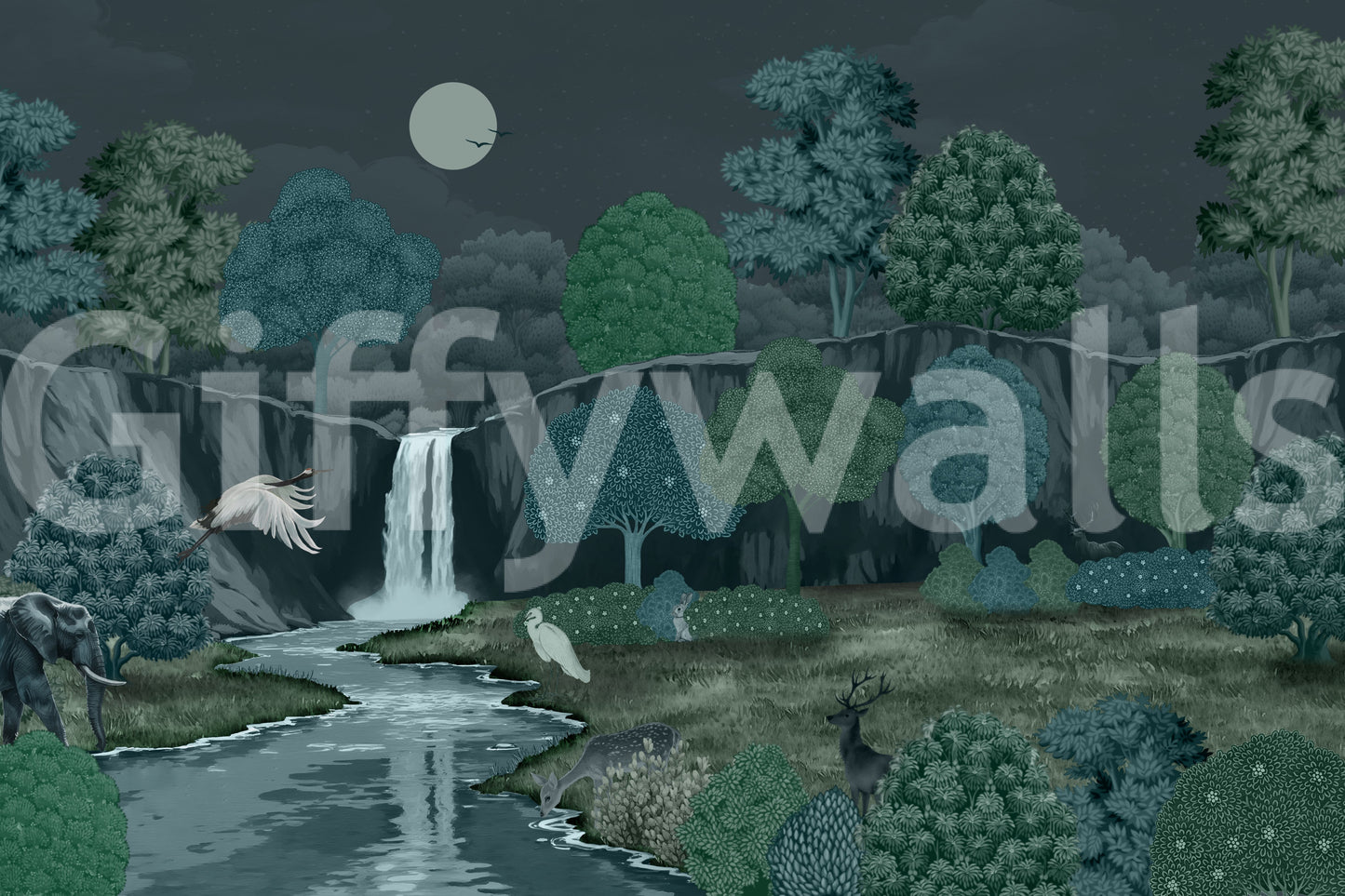 The style is a soft-focus illustration or a painterly design.

