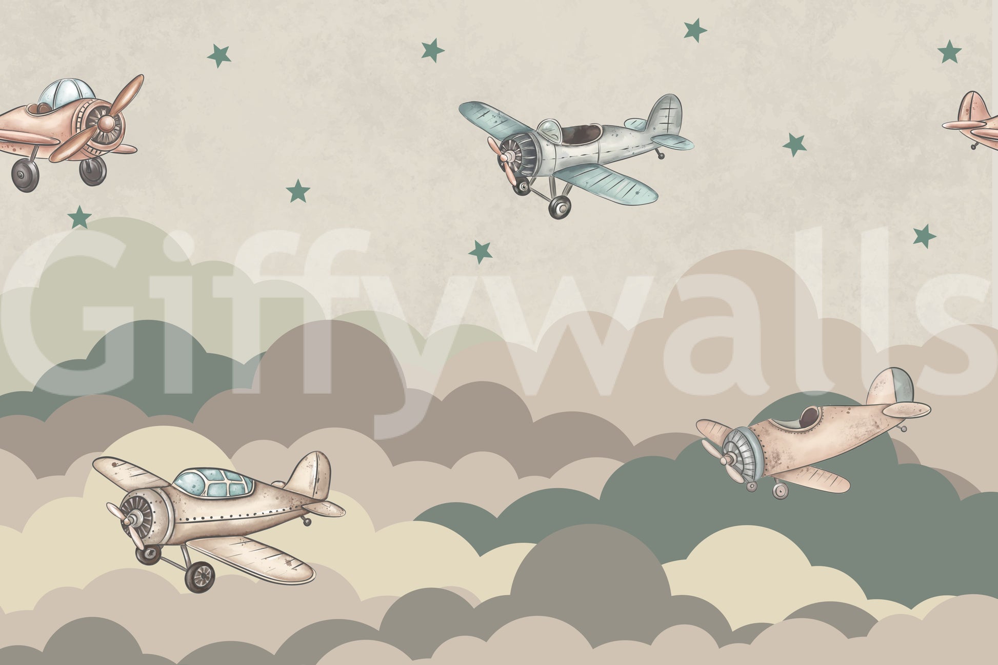 The style is a soft-focus illustration or a painterly design.

