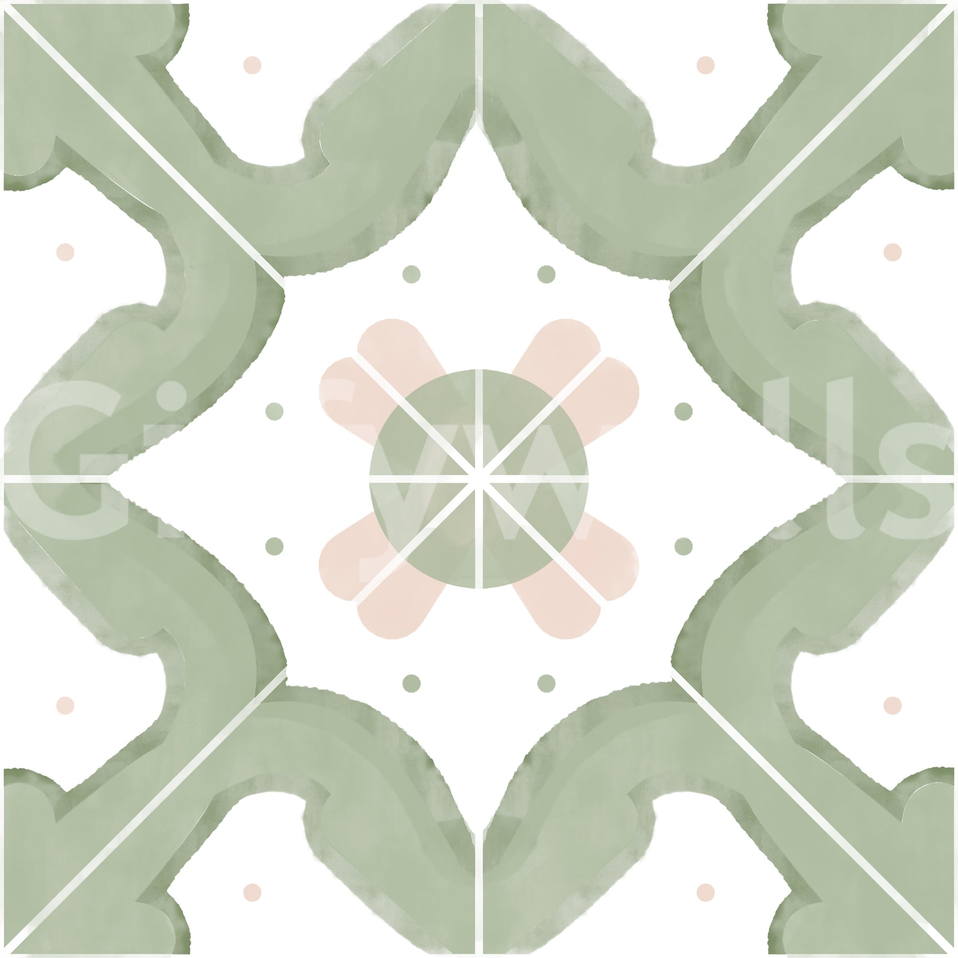 Wallpaper with a pattern of classic squares

