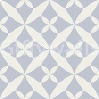 A seamless pattern of simple shapes on a wall

